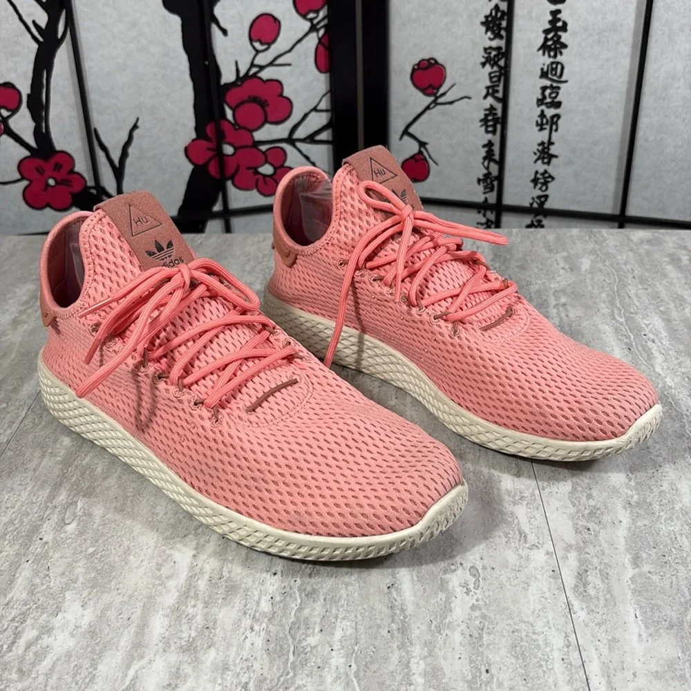 Adidas Pharrell Williams HU Tactile Rose Sneakers, Pink, Art BY8715, Size 10